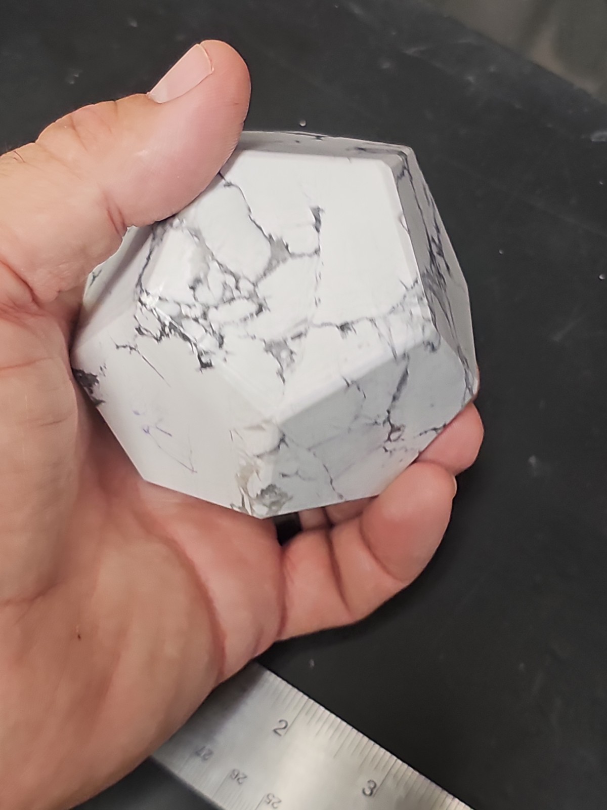 Large 3.75″ Howlite Dodecahedron Crystal Sacred…