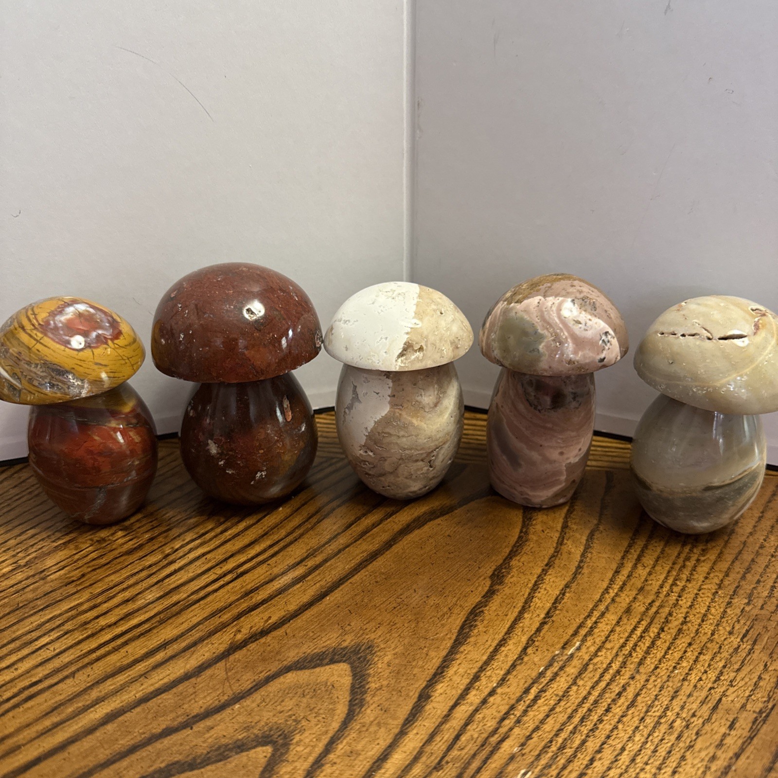 Mixed Materials Crystal Mushrooms Lot