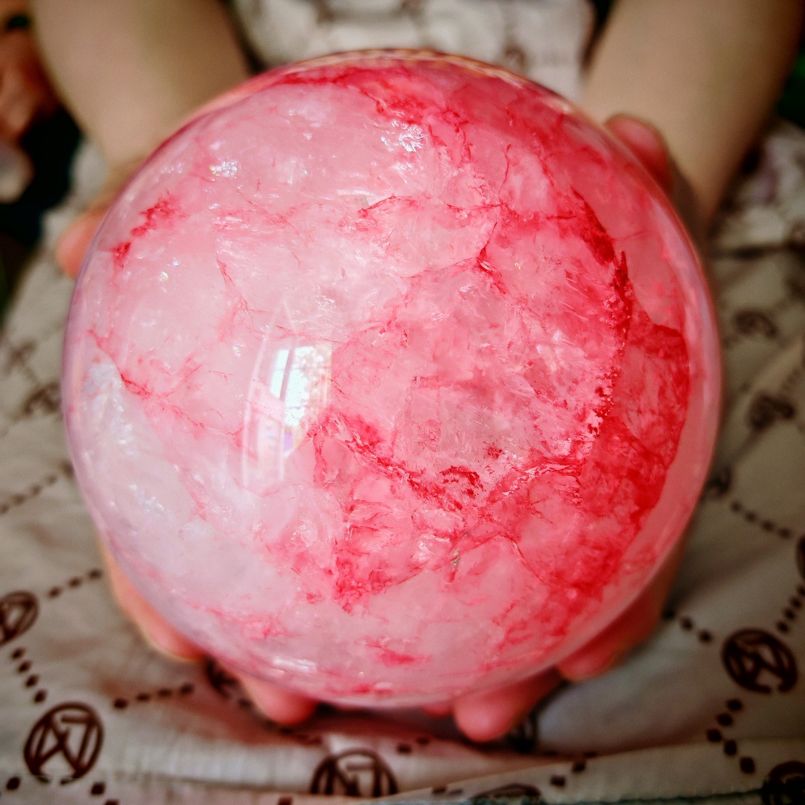 4.51LBNatural red gel flower crystal ball healing2.05kg