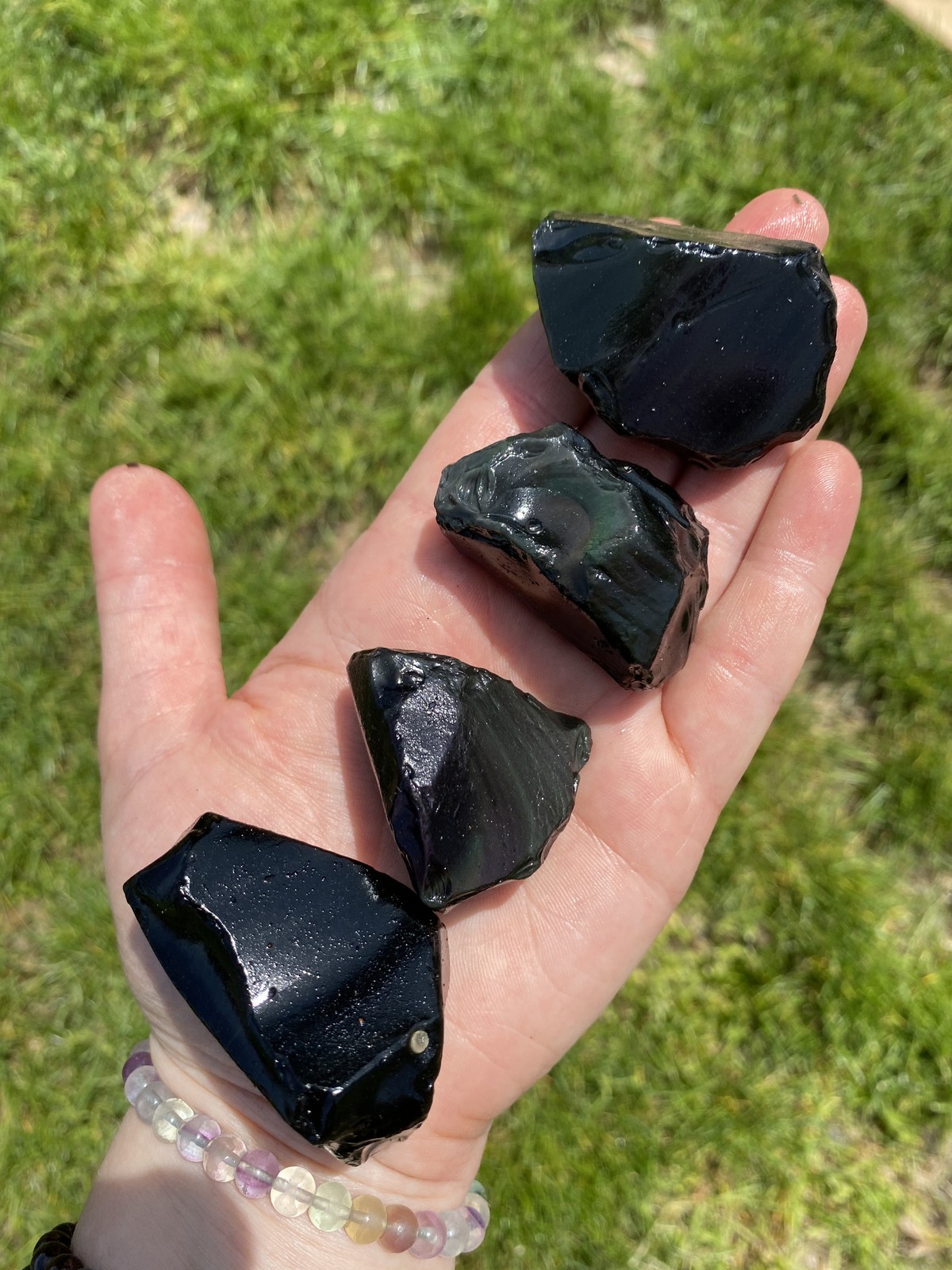 Raw Rainbow Obsidian Stone (1″ – 2.5″) Natural Rainbow Obsidian from Mexico