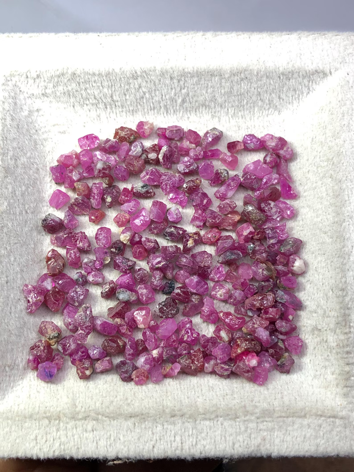 Natural Form Ruby Raw Lot, 58.00 Carat Ruby Sapphire Rough, 216 Pcs Gemstone