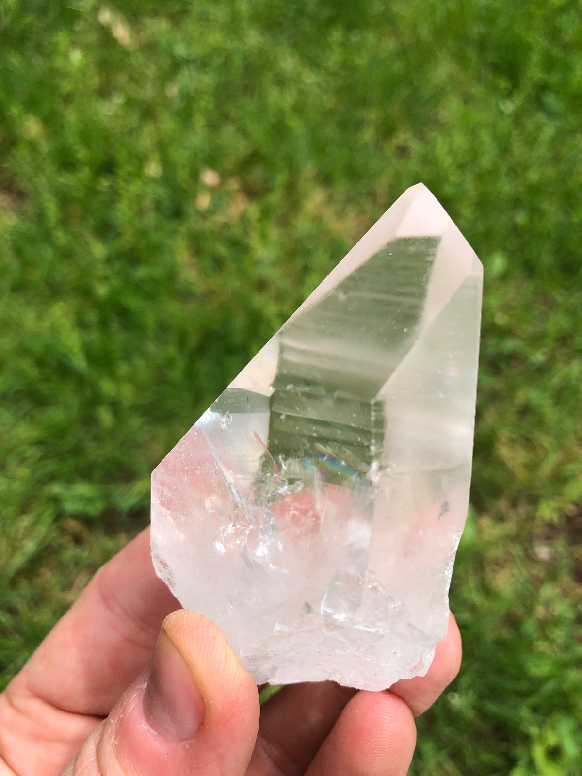 Raw Lemurian Quartz Crystal Point, Natural Lemurian Quartz from Brazil