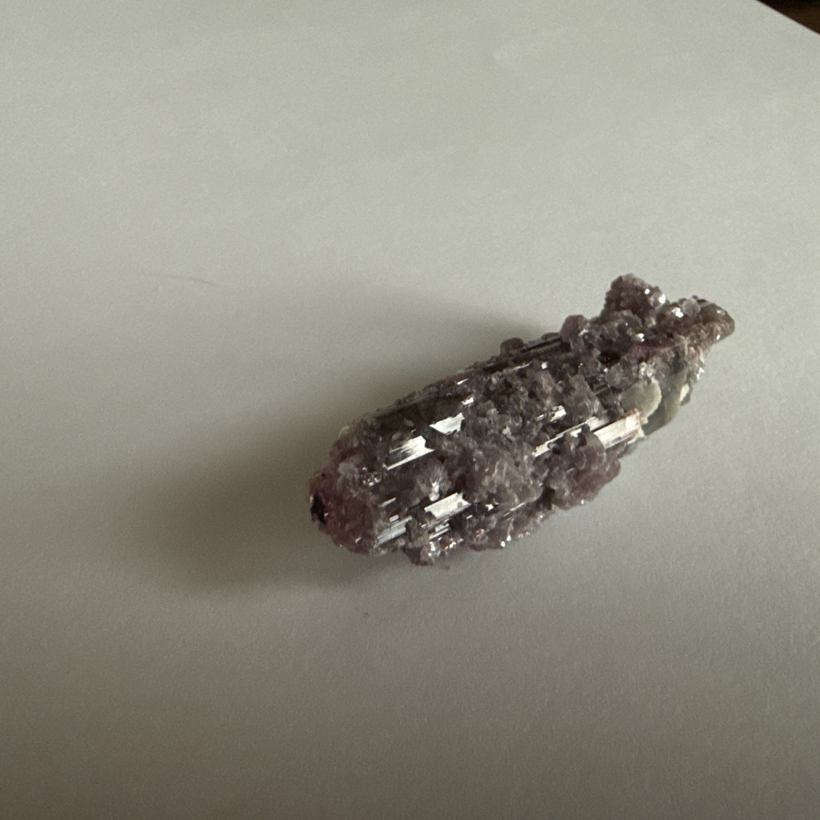 Purple Tourmaline w Lilac Lepidolite, Minas Gerais, Brazil, 12.5gr (Pseudomorph?