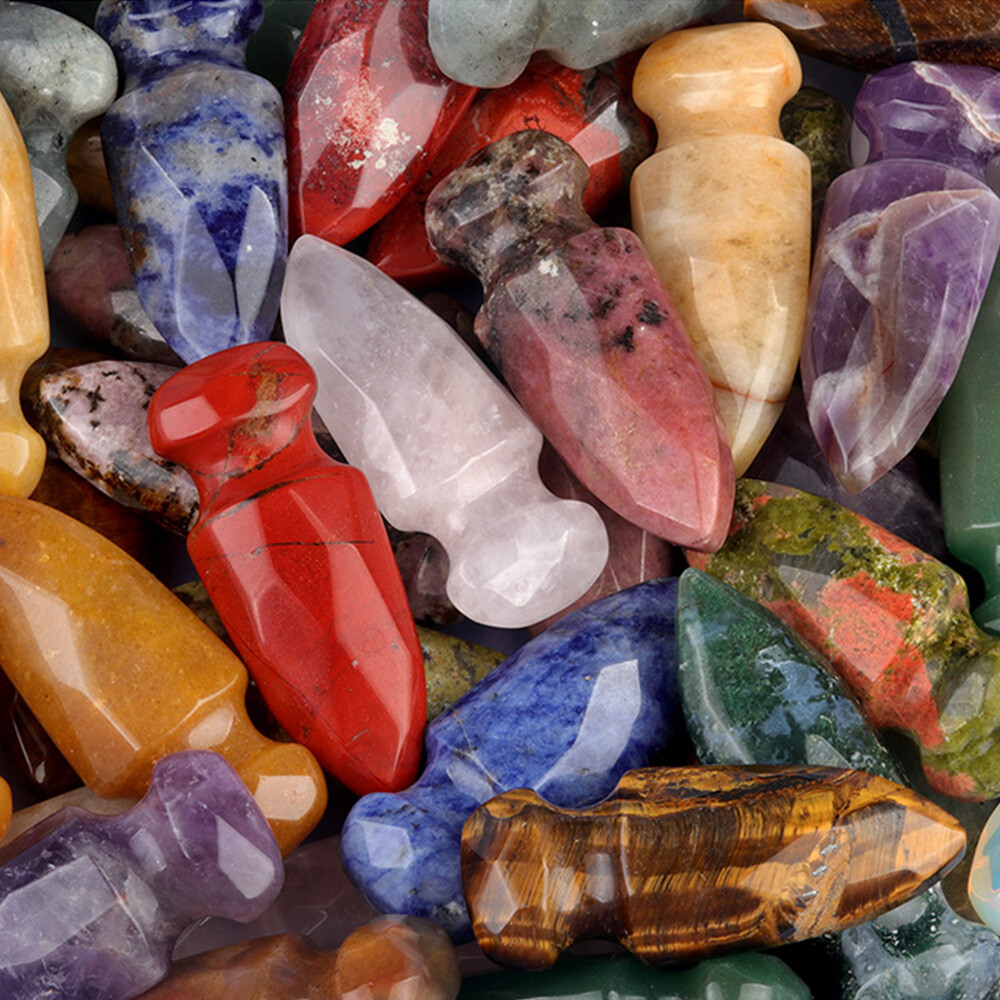 5cm Mini Chakra Natural Dagger Crystal Hand Carved Knife Quartz Polished Healing