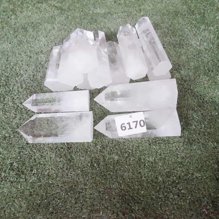 7.7LB 14Pcs Natural Clear White Quartz Crystal Point Tower Polished Healing