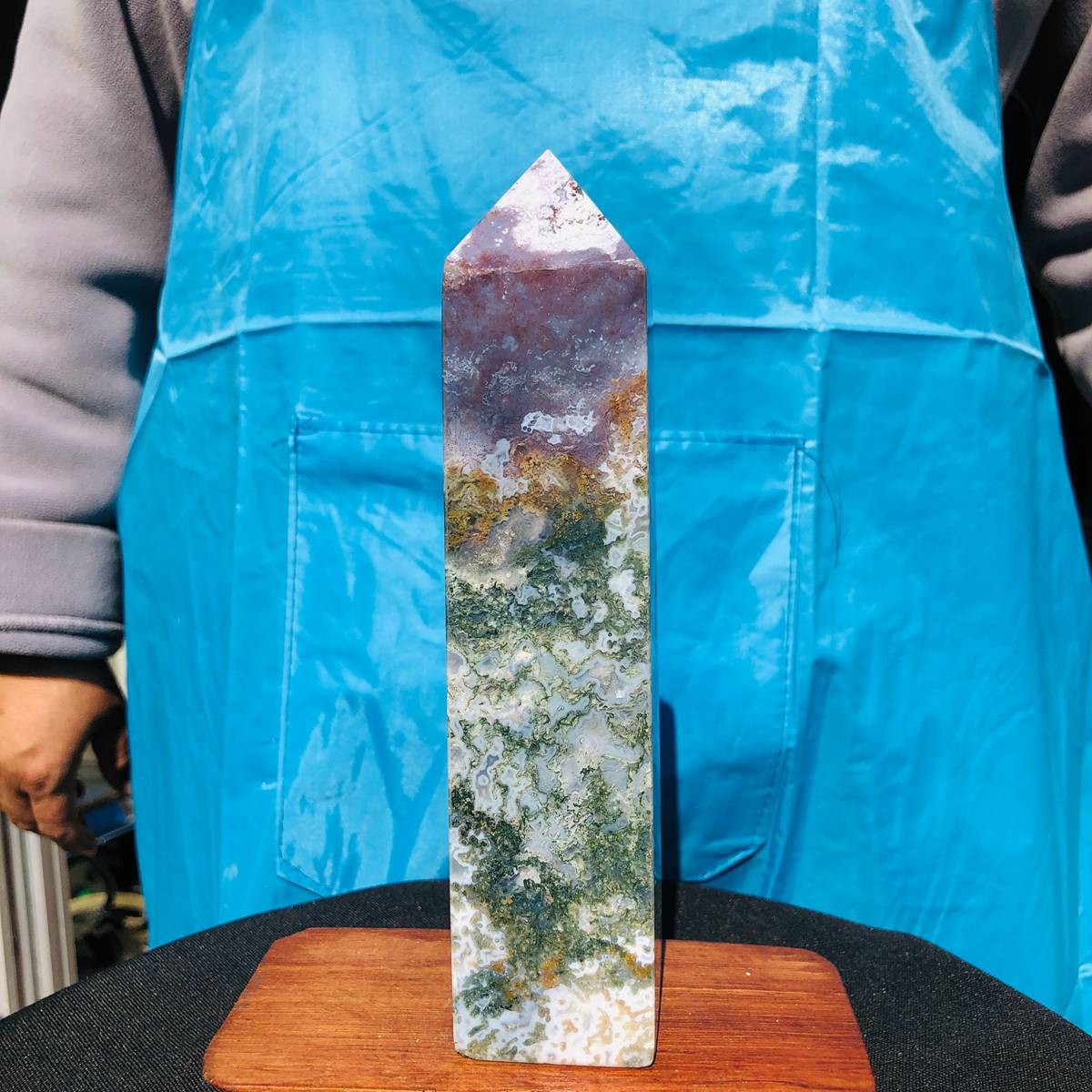 3 pieces 4.9LB Natural Aquatic Agate Crystal Pillar Quartz obelisk Healing 2700