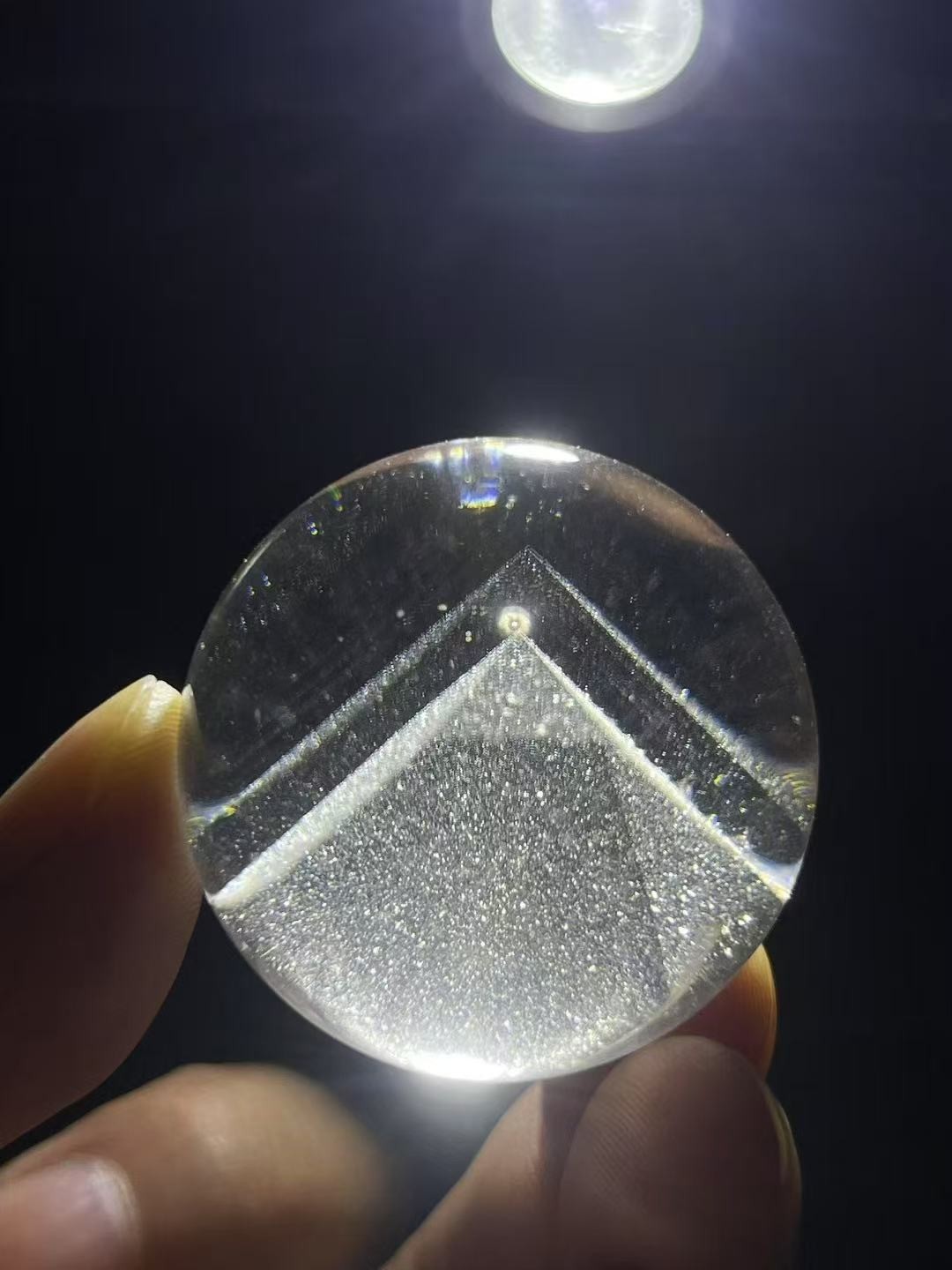 40mm Natural clear crystal sphere quartz pyramid polished ball Reiki energy
