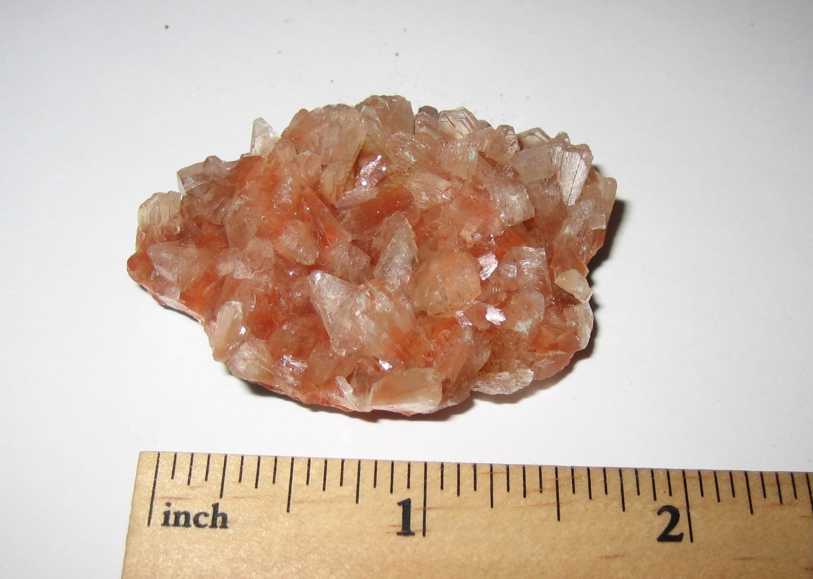 2″ BEAUTIFUL SMALL NATURAL ORANGE HEULANDITE CRYSTAL CLUSTER INDIA ~ 20grams *3