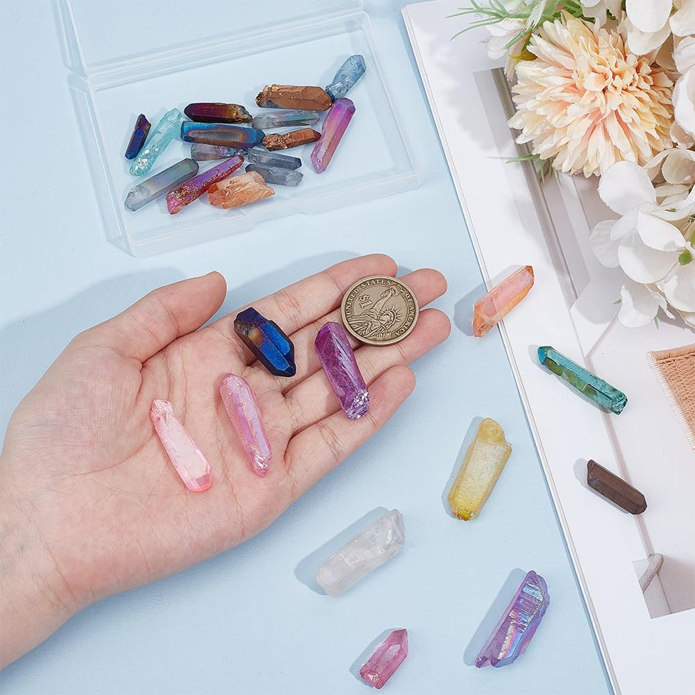 about 20~24Pcs Quartz Crystal Bead with 1.2~1.4Mm Hole Yoga Amulet Chakra Set Po