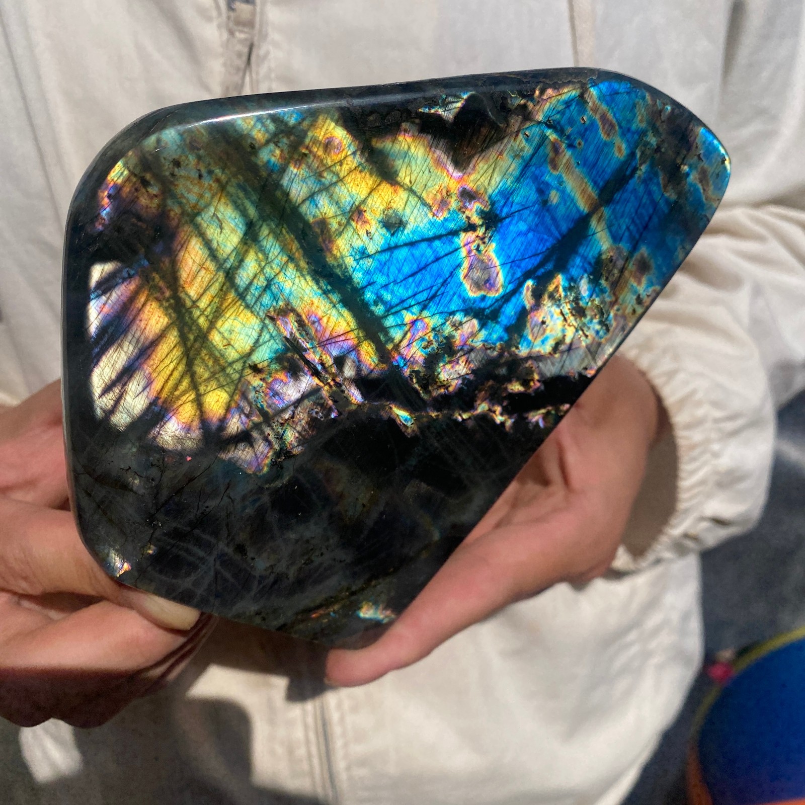 3lb Natural Gorgeous Labradorite Quartz Crystal Stone Specimen Healing