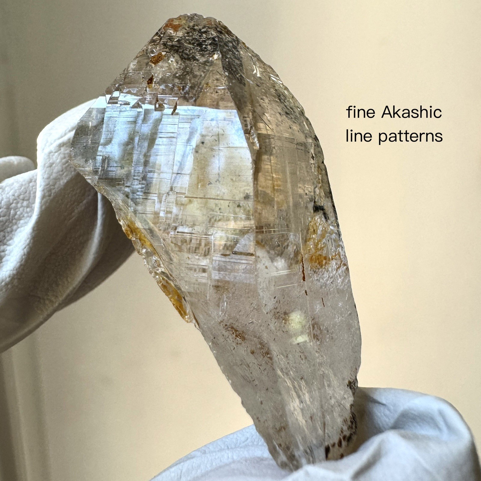 “Golden Fault Peak” Ganesh Himalayan Quartz Nepal Black Phantom Etched Crystal
