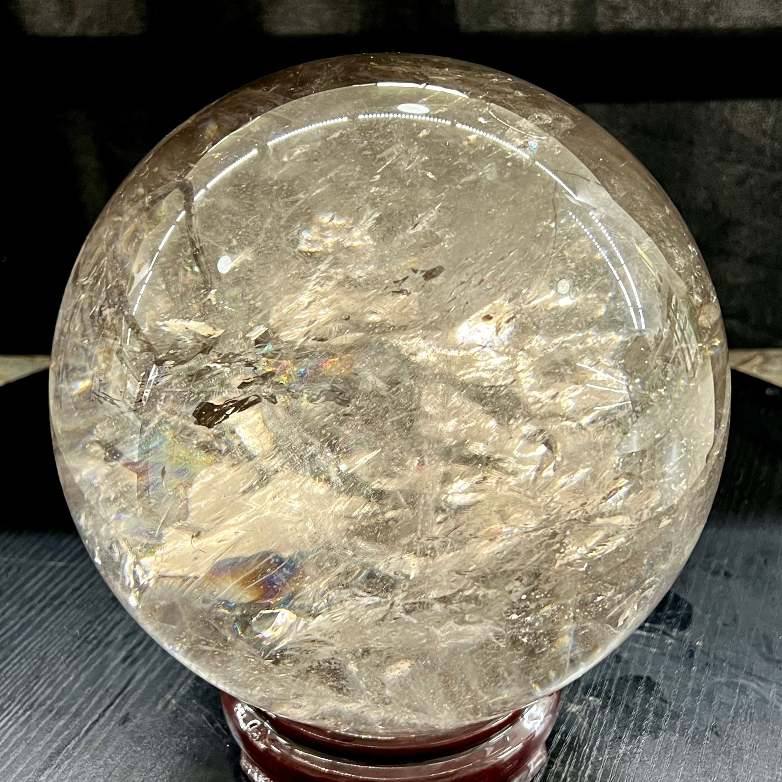 42LB Top Natural Clear Quartz Sphere Crystal Ball Reiki Meditation Gems Gifts
