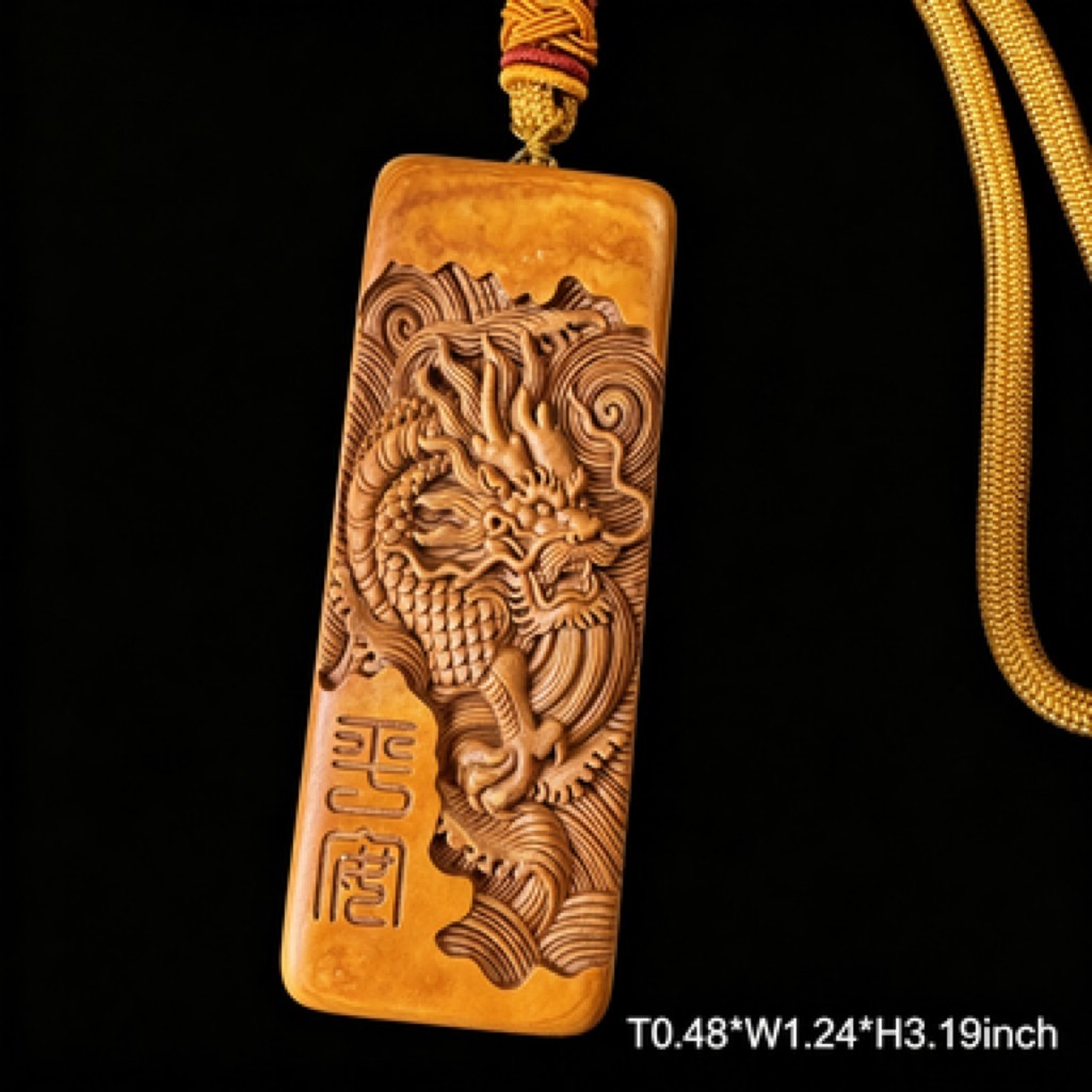 Natural Songhua Stone Double-sided Carved Dragon – Decor, Pendant or Hand Piece