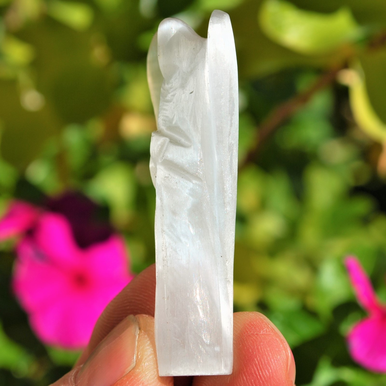 CHARGED 2.25″ Selenite Angel Natural Crystal Hand-Carved Angel Peaceful Energy!