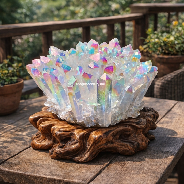 500g Rare Angel Aura Clear Quartz Divine Connection Glow Spiritual Crystal Decor