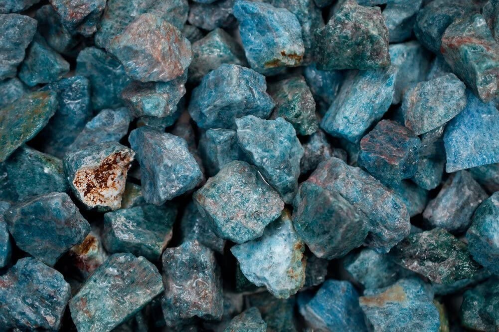 1/4 lb Blue Apatite Rough Stones – Natural Crystal Mineral Specimens Tumbling