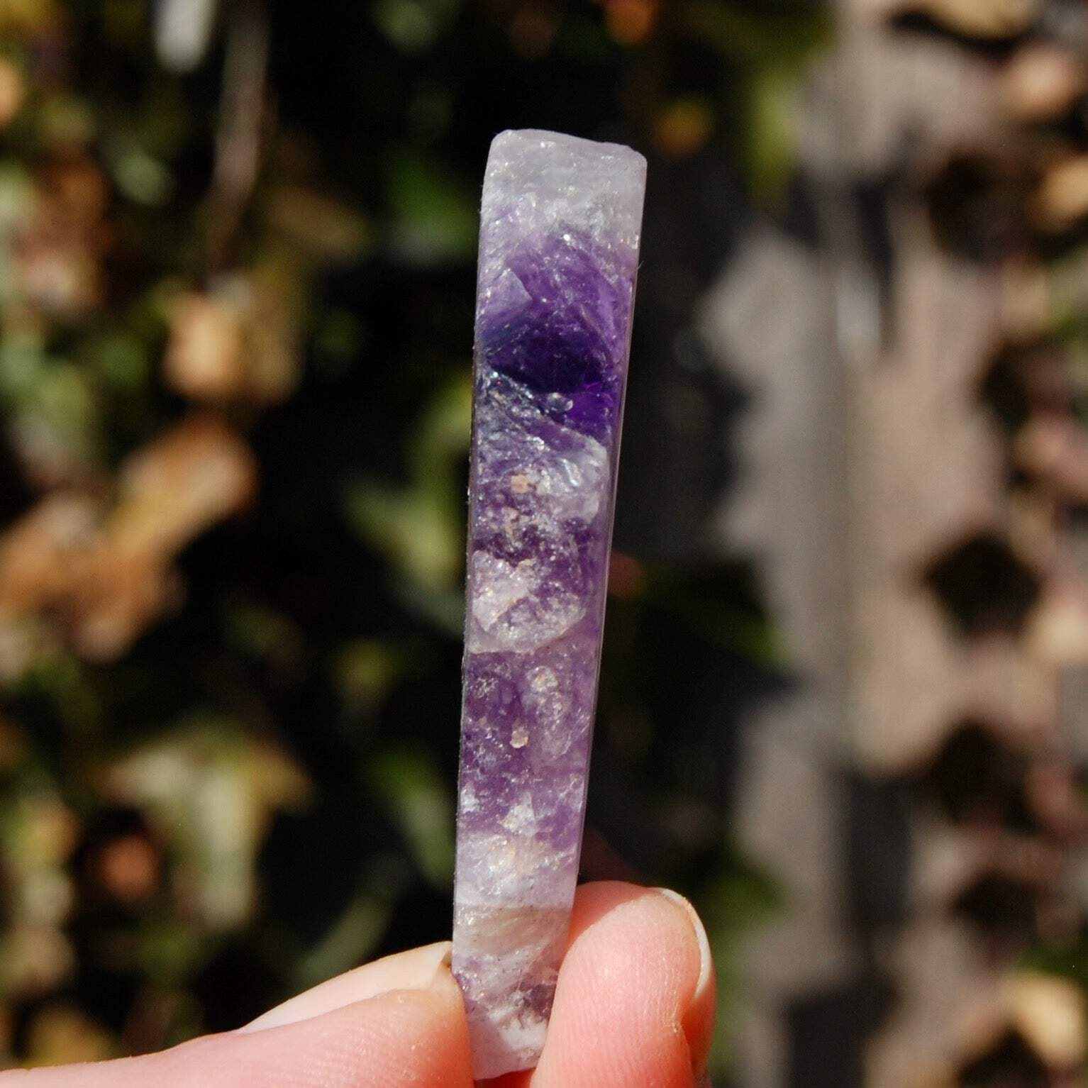 2″ Chevron Amethyst Trapiche Quartz Crystal Slice, Zambia ca20
