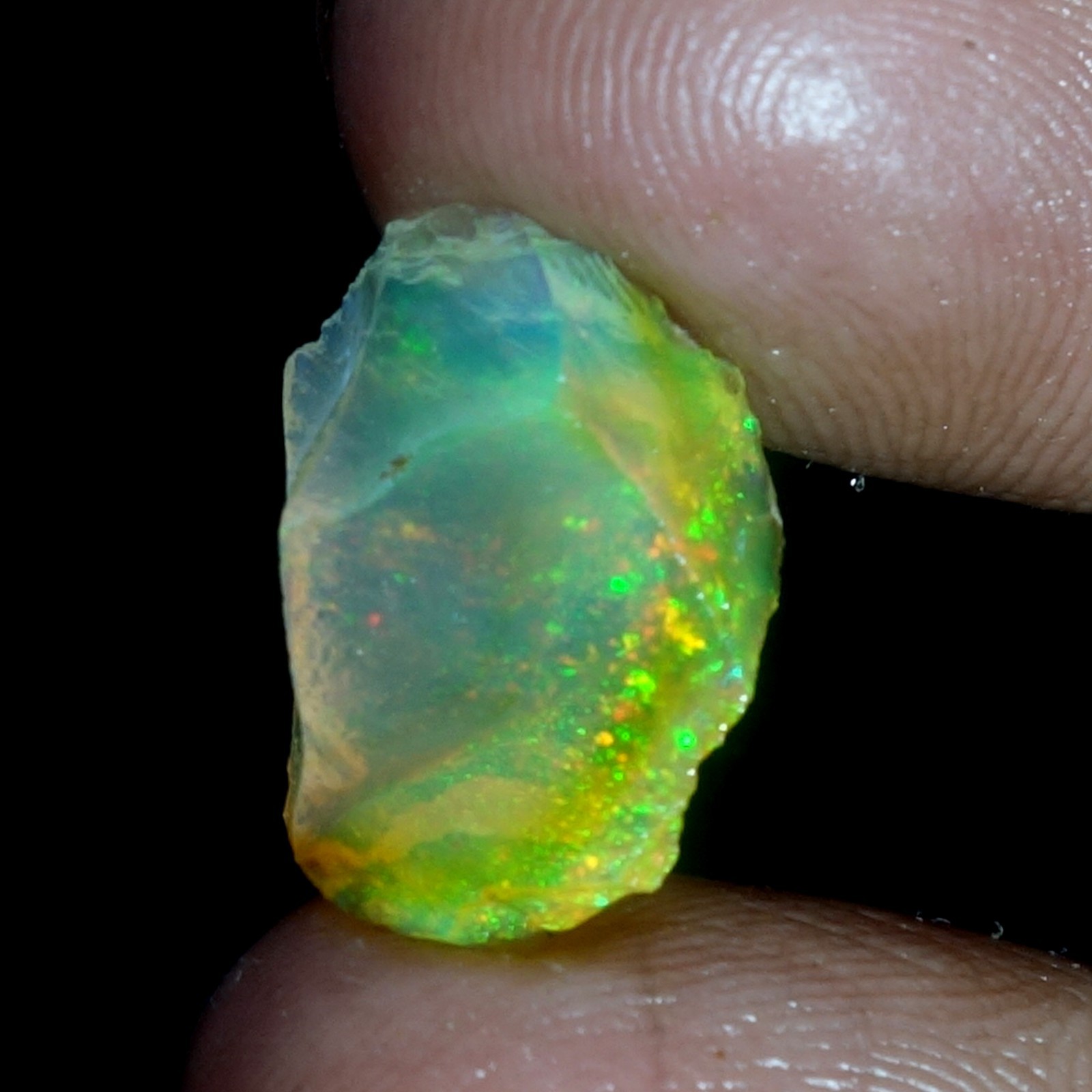 AA+ Ethiopian Oli Opal Rough Entreated Welo Opal Multi Fire Color Flash 06.60Cts