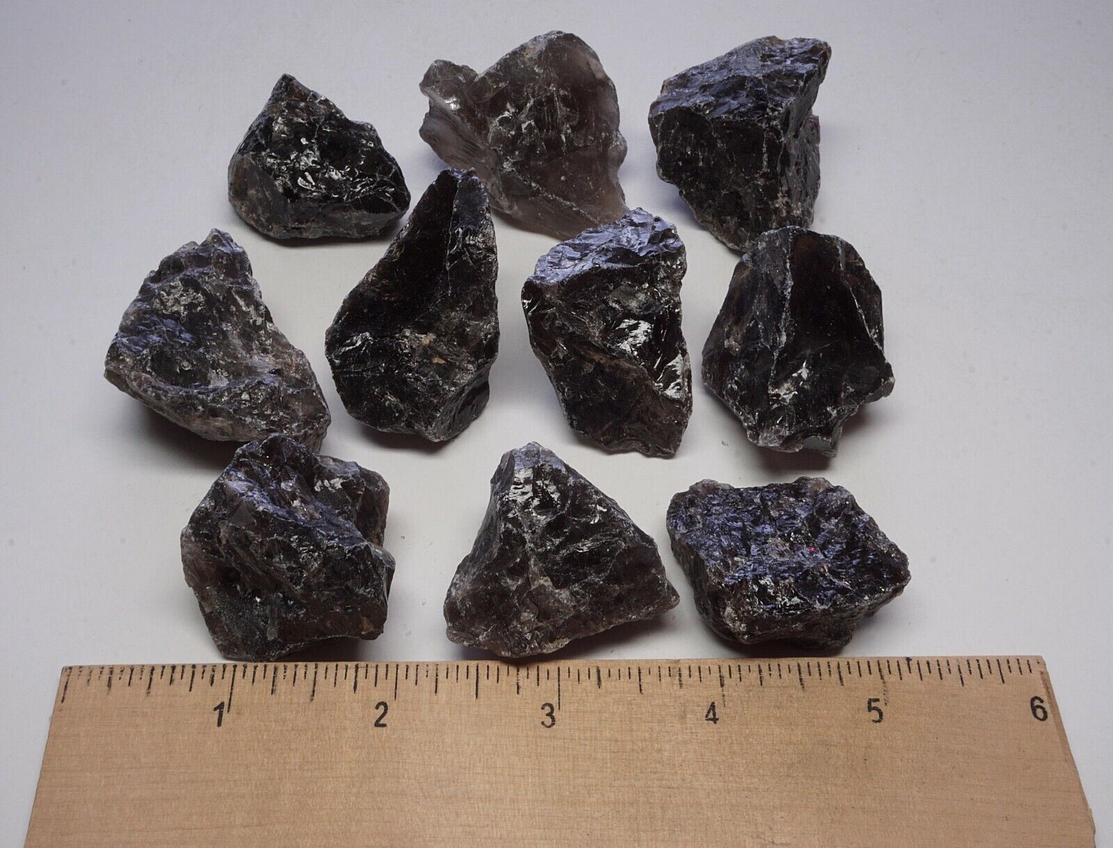 Smoky Quartz 10 Piece Box Natural Brown Gray Crystal Chunks Gemstone Specimens