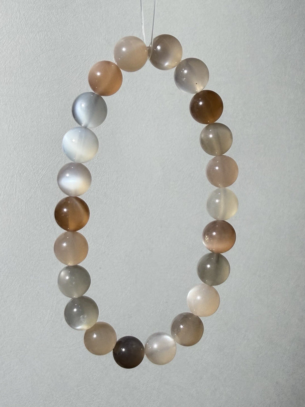 AAA+ Natural Colorful Multi Color Peach Gray White Flashy Moonstone Bracelet