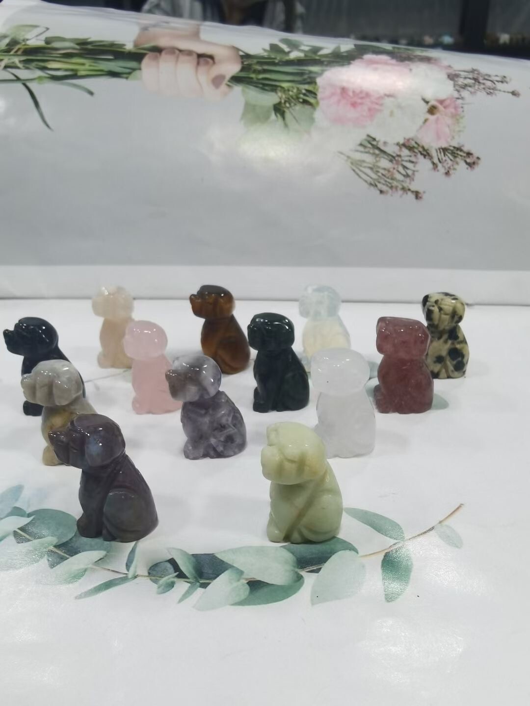 5pc Wholesale Natural mix Quartz carved crystal mini dog skull reiki random
