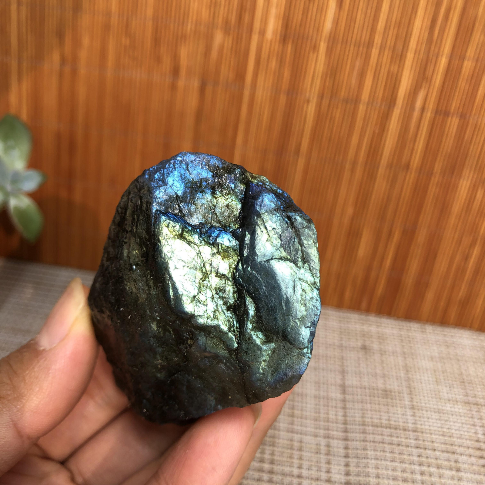 59mm Natural Labradorite Crystal gemstone rough original Specimen 110g A3566