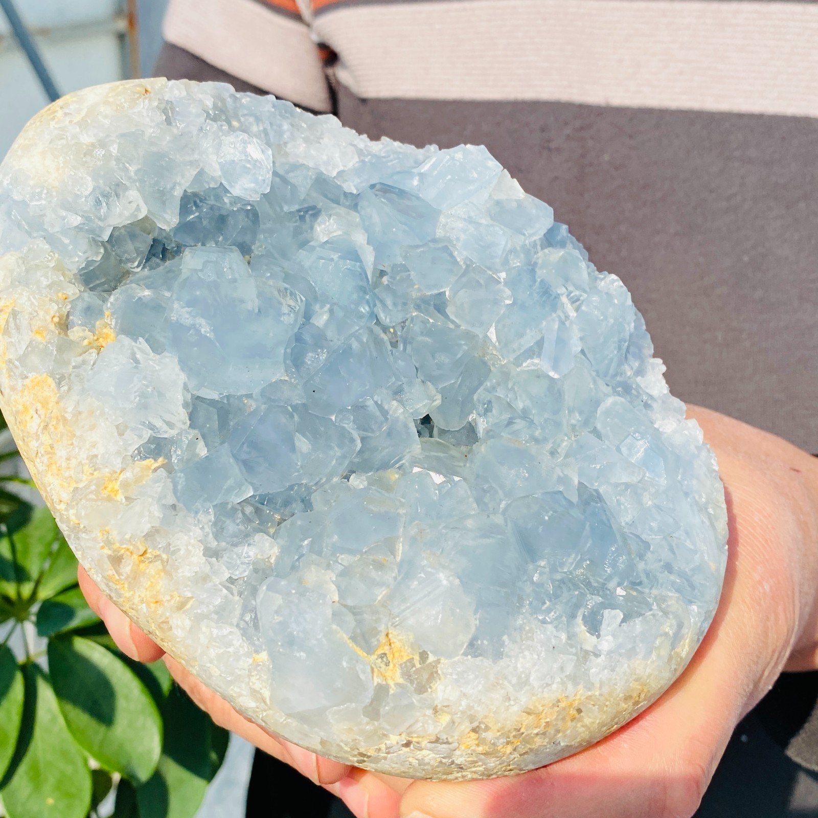4.63LB Natural Beautiful Blue Celestite Crystal Geode Cave Mineral Specimen