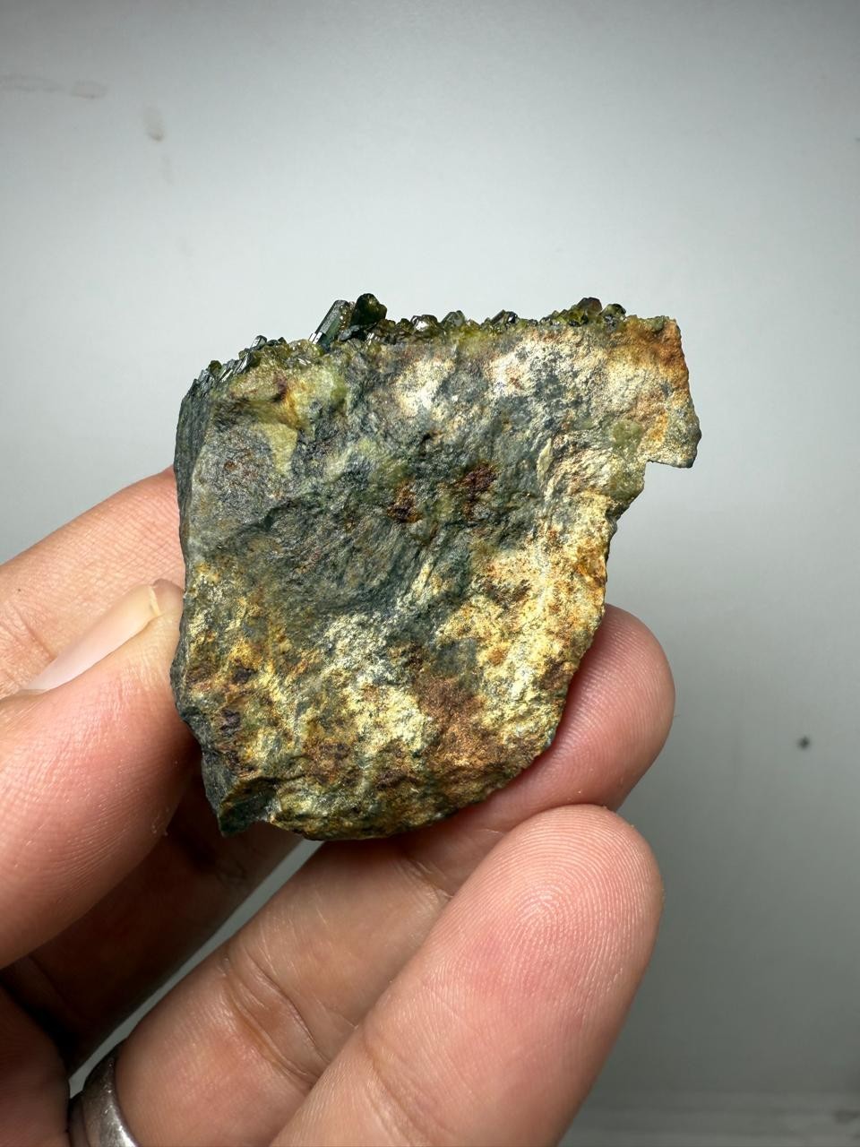 88-Gr Vesuvianite crystal specimen with Diopside &Magnetite Clinochlore from PAk