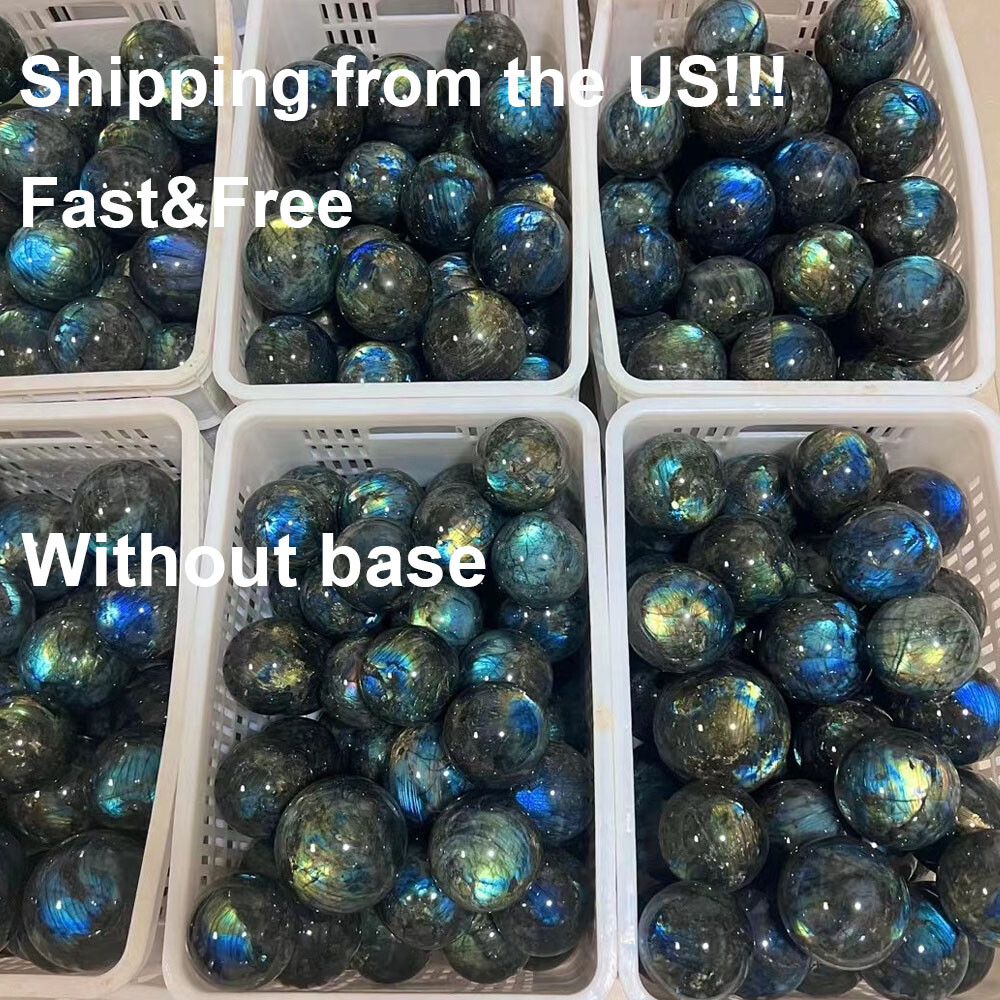 40mm Natural Multicolor Labradorite Ball Quartz Crystal Sphere Reiki Healing