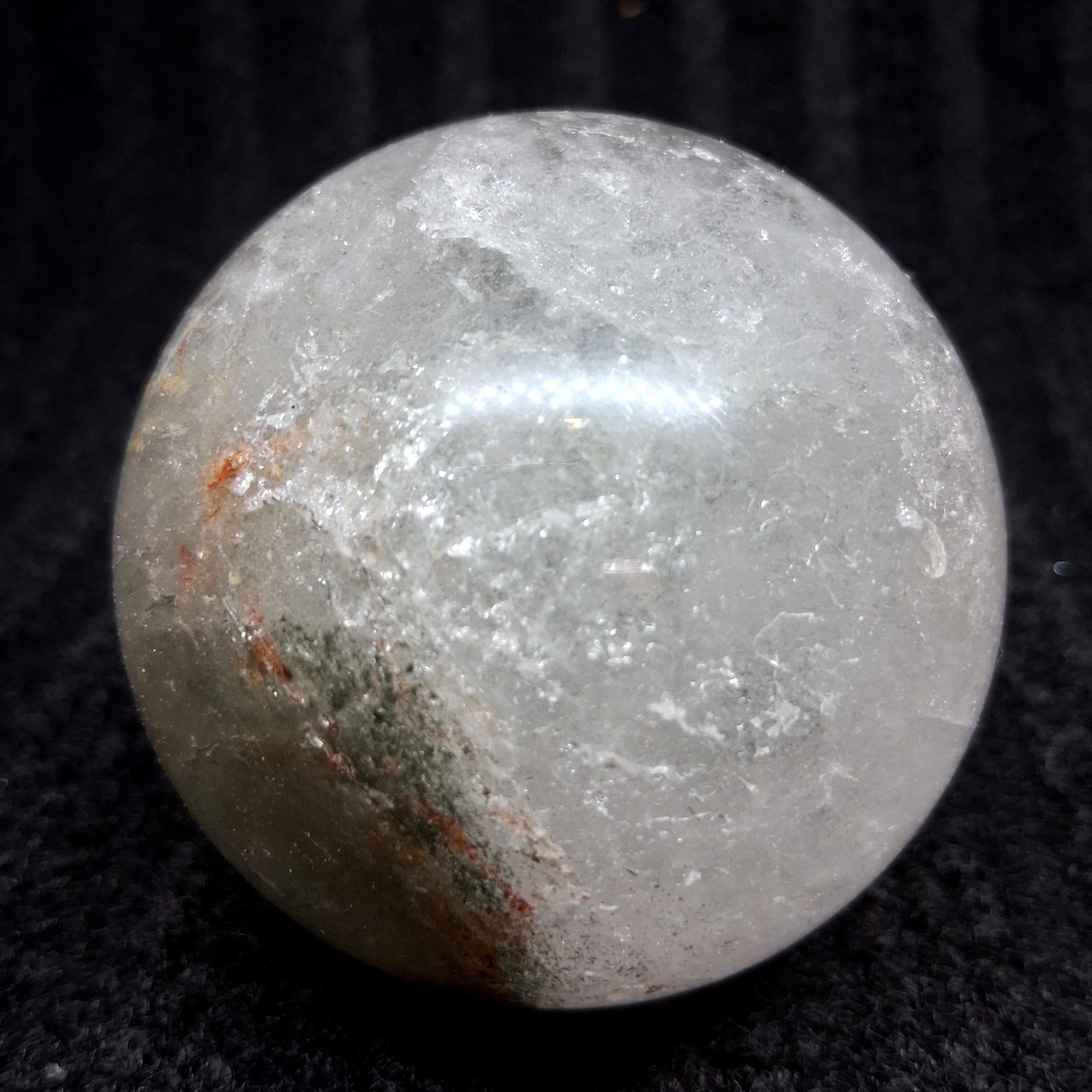 Garden quartz crystal sphere -large lodolite clear quartz sphere