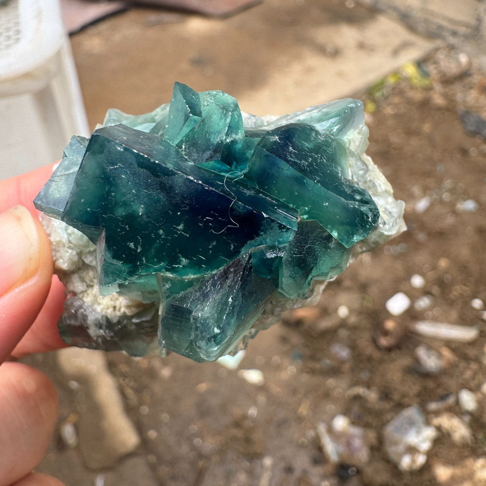 70G Natural cubic green fluorite crystal cluster rough mineral specimen Healing