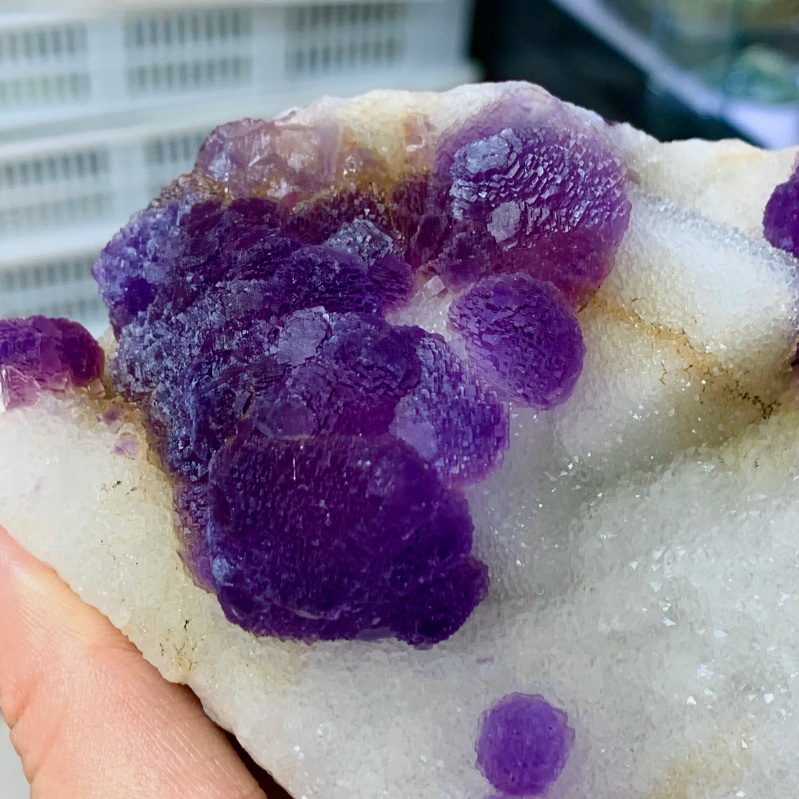 1.68LB Natural Purple fluorite spherical mineral crystal sample/Chengde, Hebei