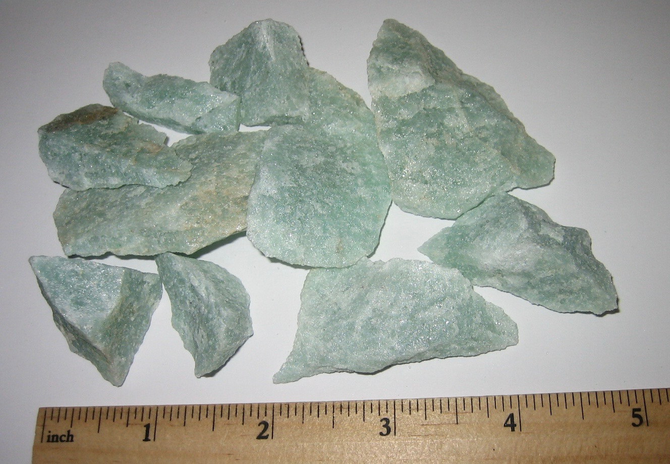 10 NATURAL ROUGH 0.8″-2″ GREEN AVENTURINE QUARTZ STONE MINERALS GREECE 113.8g *1