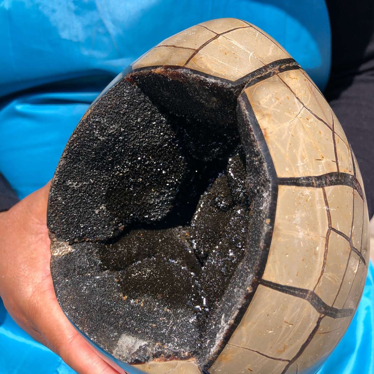 3410G Natural Turtle Back Stone Dragon Crystal Cave Crack Gem Healing 4338