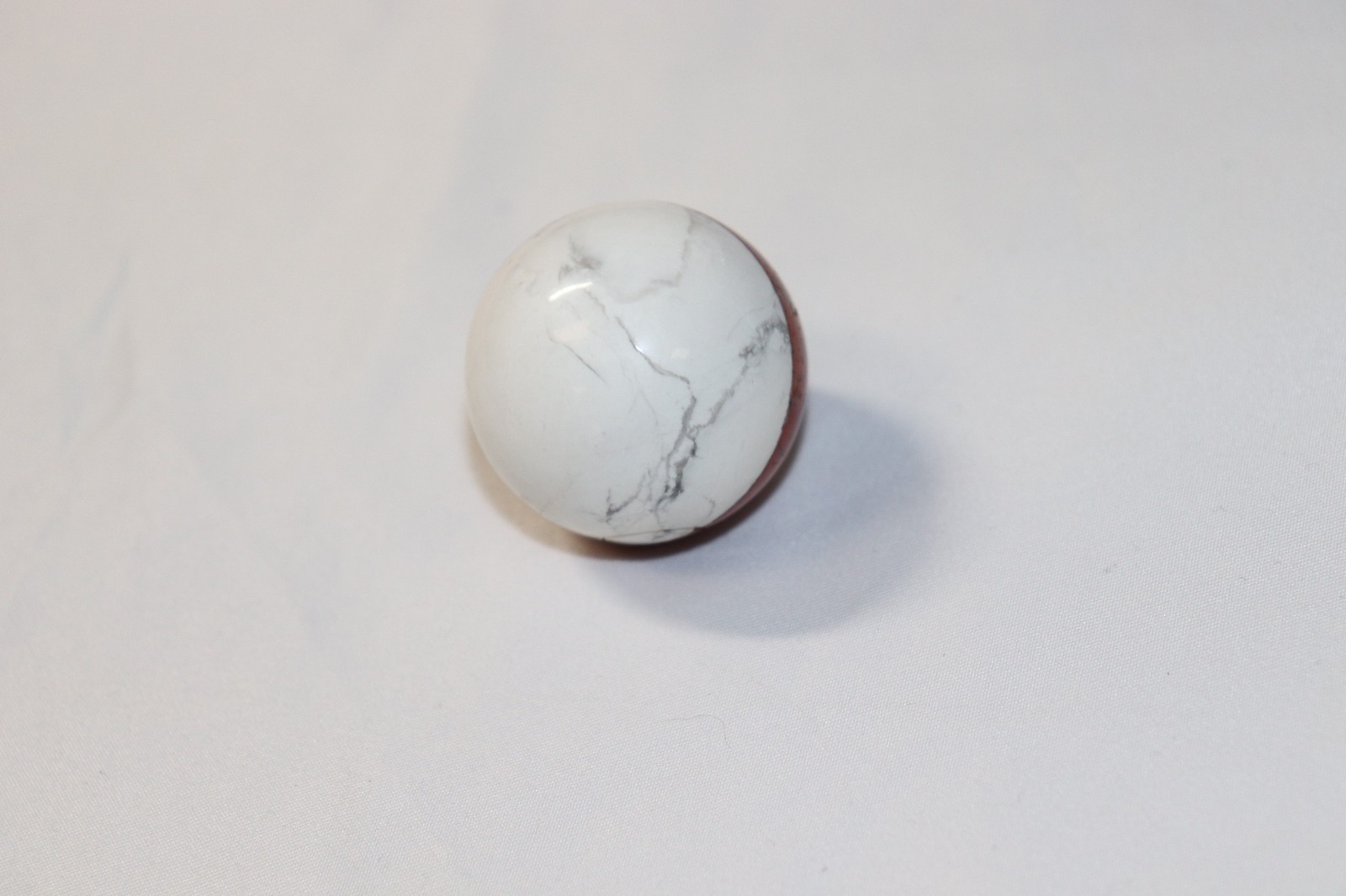 Crystal Poké Ball Sphere Red Jasper & Howlite Gemstone Ball 38mm