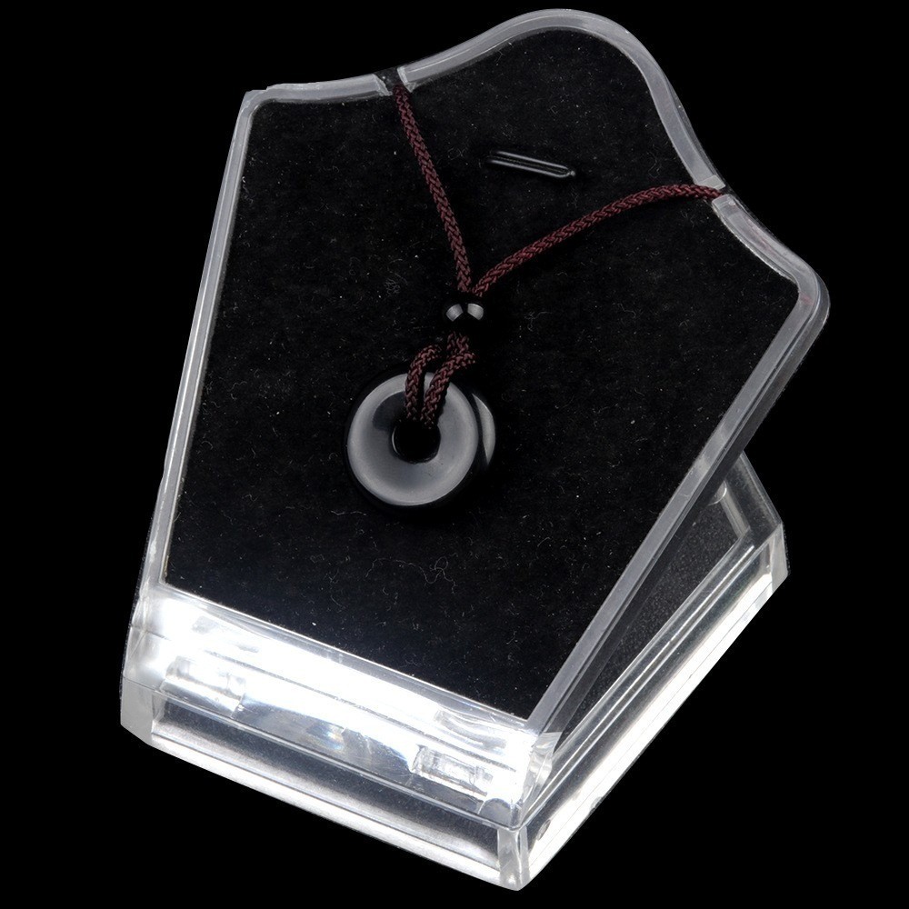 Crystal Agate Donut Pendant – Energy Healing Stone Ping An Kou Cord Necklace