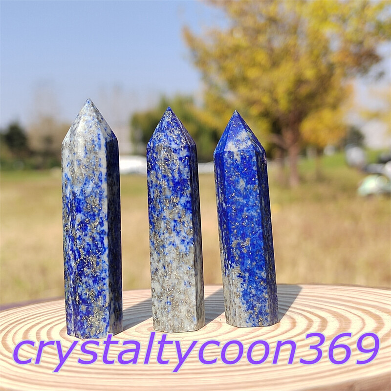 5pcs Natural Lapis lazuli Quartz Obelisk Crystal Wand Point Tower Healing 5.5cm