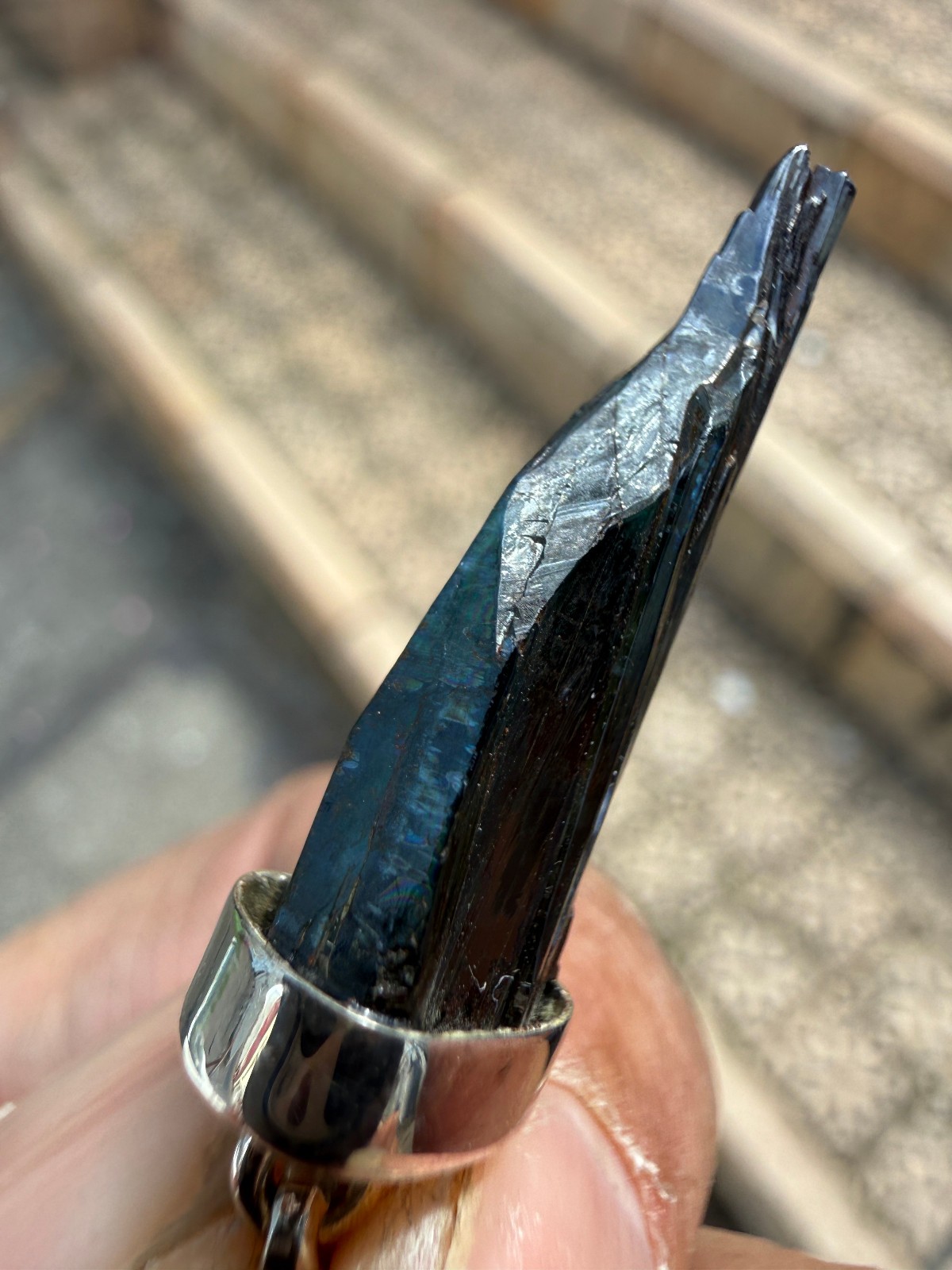 Vivianite Crystal Pendant silver 925 Raw anxiety healing natural awareness