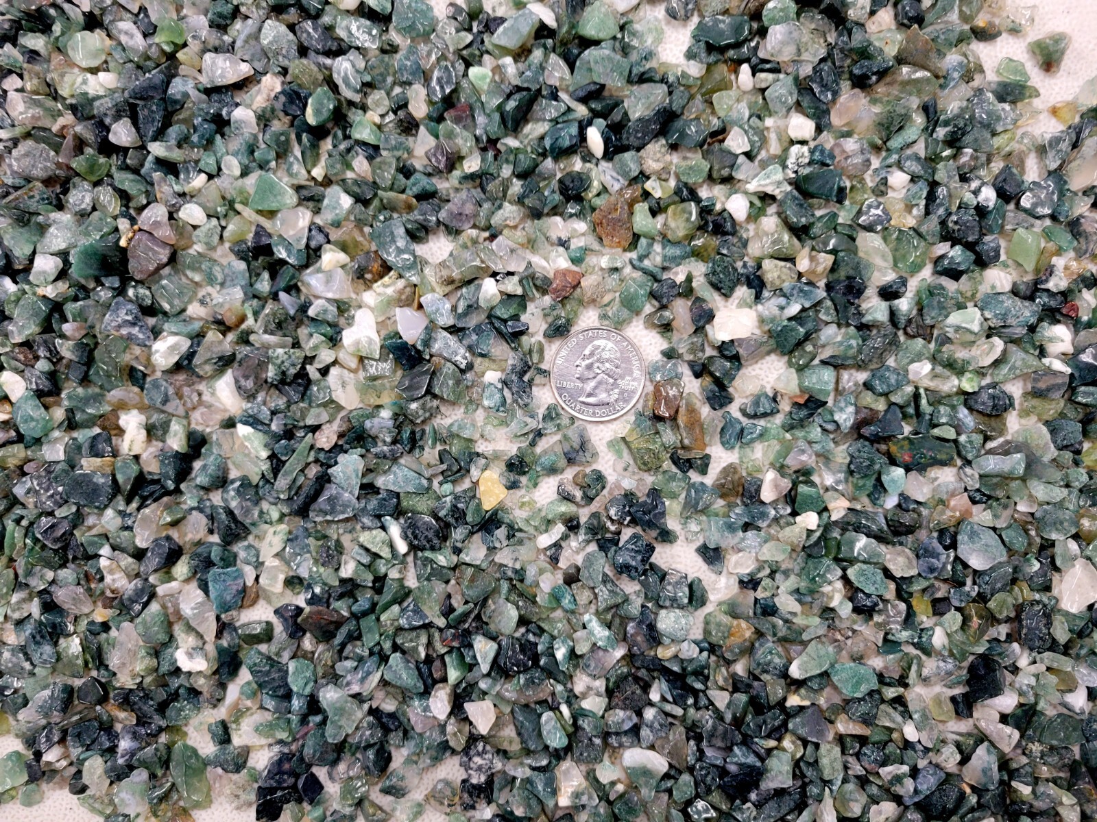 Tumbled Moss Agate Chips Bulk Gemstone Undrilled Beads Natural Tiny Crystals