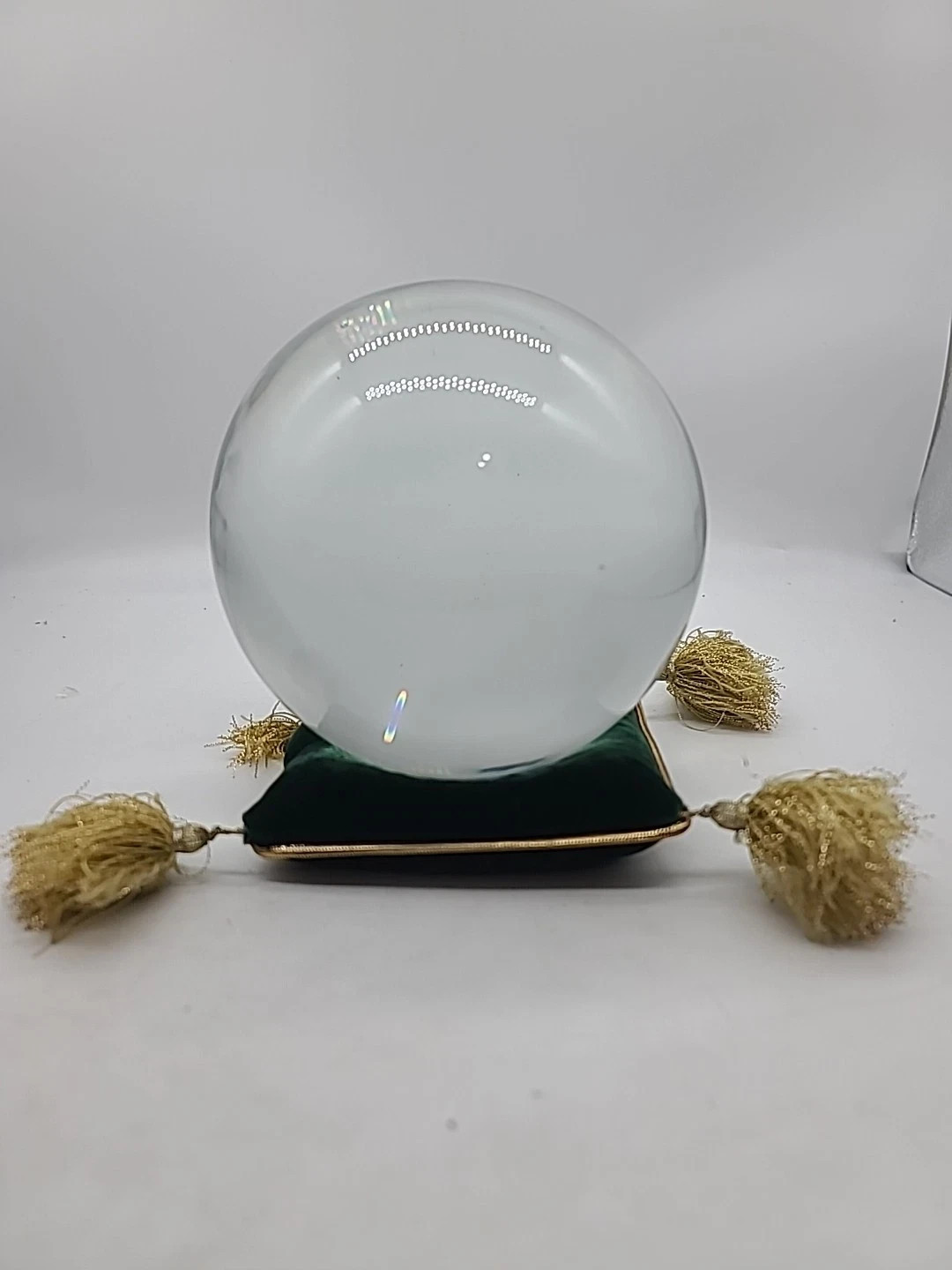 Antique 1900s Solid Crystal Ball 10lbs! With Felt Pillow Teller Meditation
