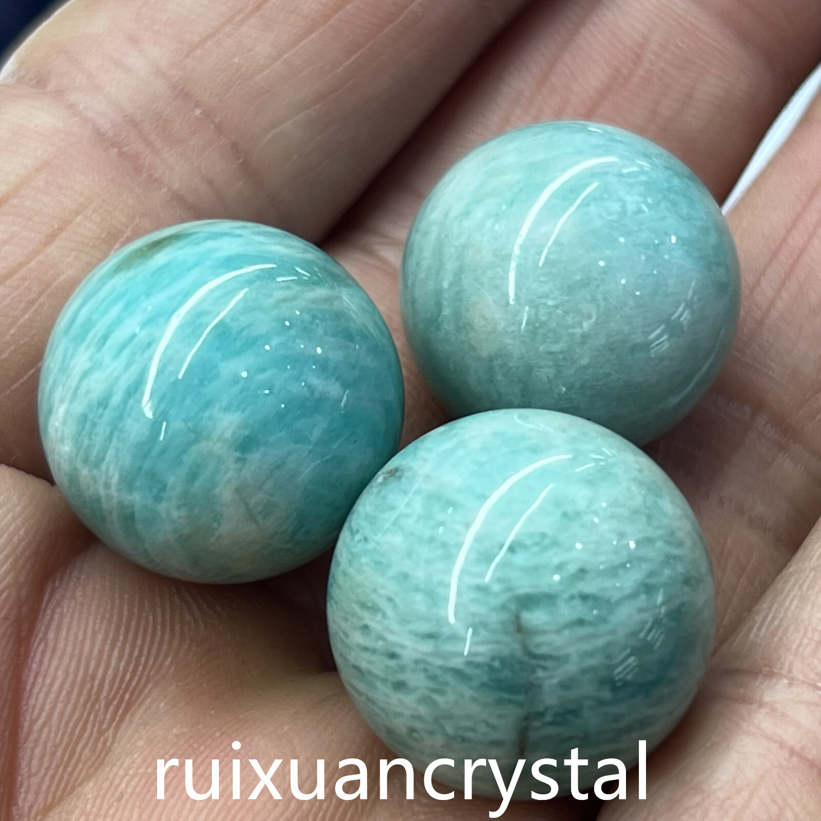 5pc Natural Amazonite Quartz Sphere Crystal Ball Reiki Healing 20mm