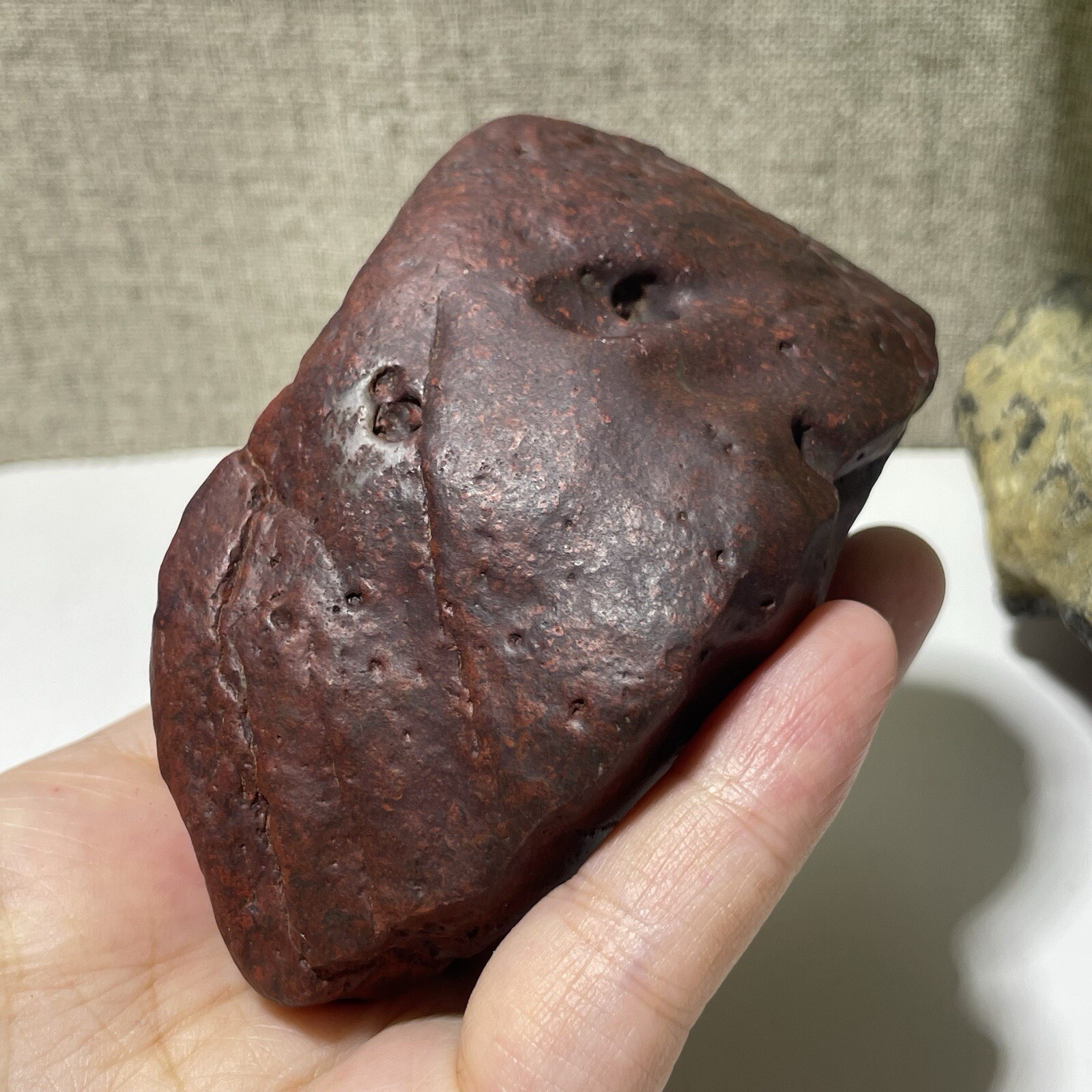 353g Natural Iddingsite meteorite specimen raw stone from China a6698