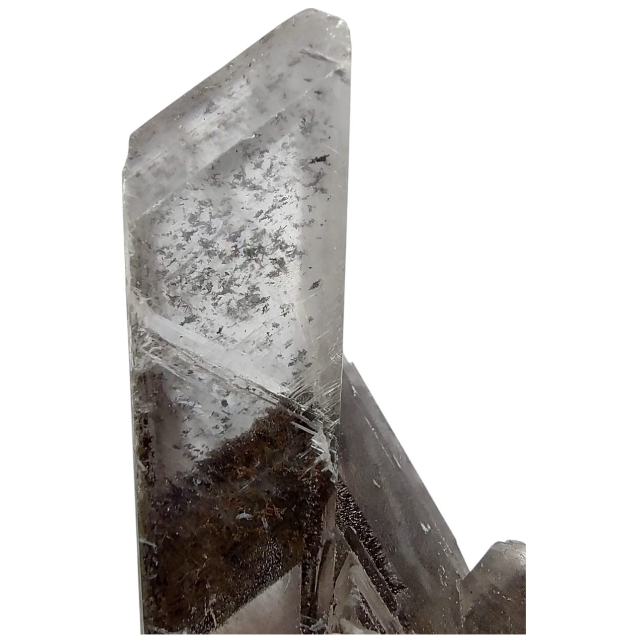 0.79 lbs Rare Ferro Selenite Master Crystal – Phantom Gypsum w Black Iron Oxide
