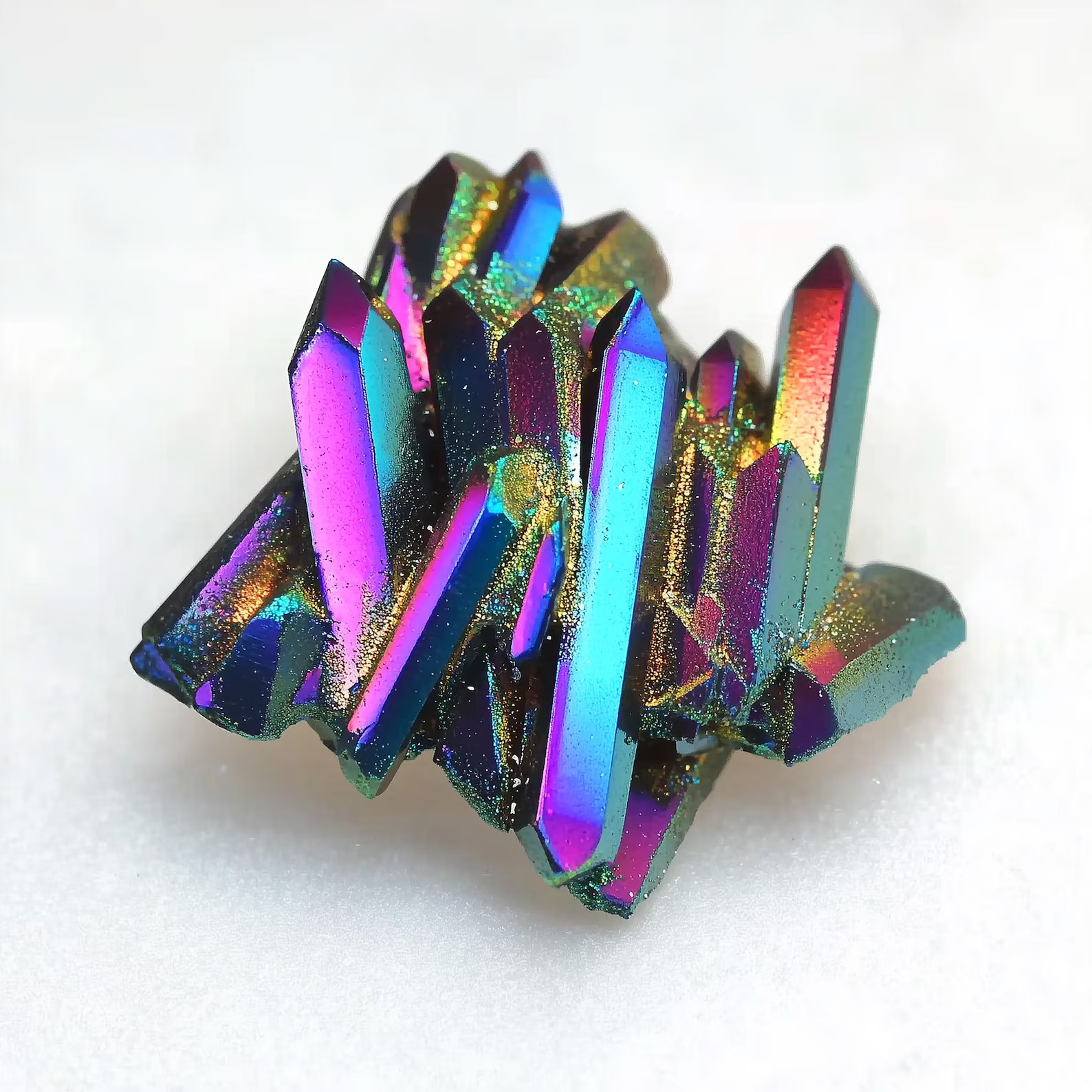 Titanium Rainbow Cluster Quartz Crystal Rock Crystal Gift Home Decor Art Stone