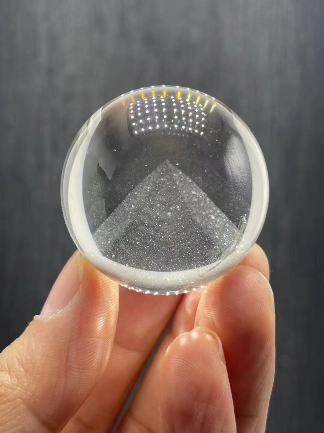 40mm Natural clear crystal sphere quartz pyramid polished ball Reiki energy