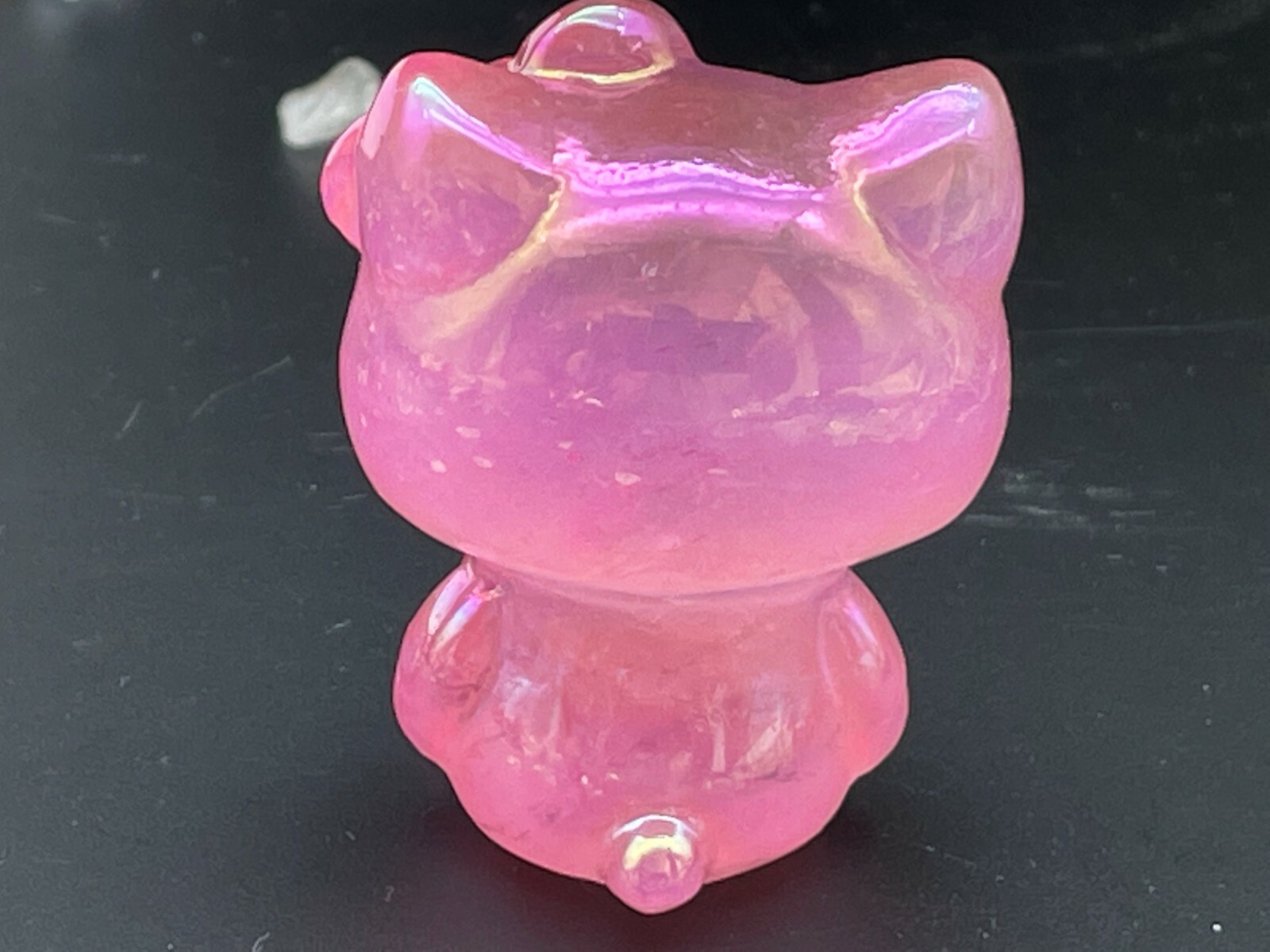 Crystal Carved Aura Cat Carving Kitty Housewarming Gift Home Decor D110201