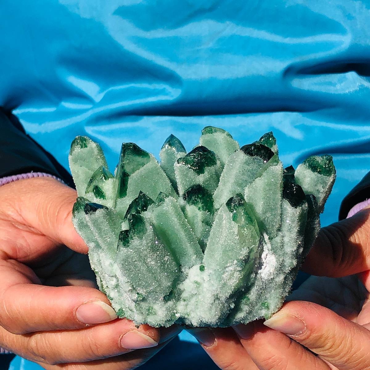 4 piece Lab-Grown Green Crystal Clusters Healing Energy Home Decor 3.82LB