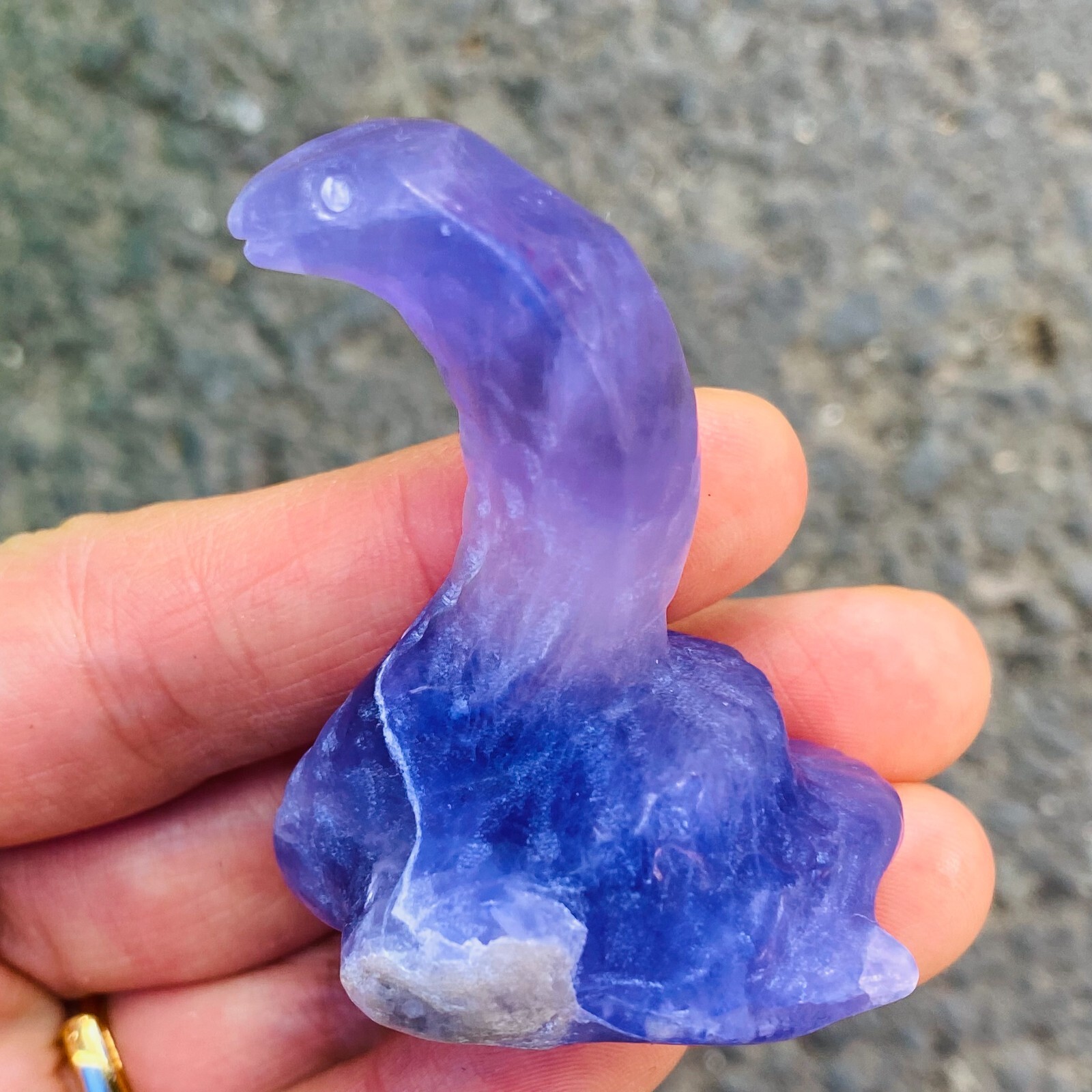 2″ Natural fluorite Quartz snake skull hand carved crystal reiki healing 1PC