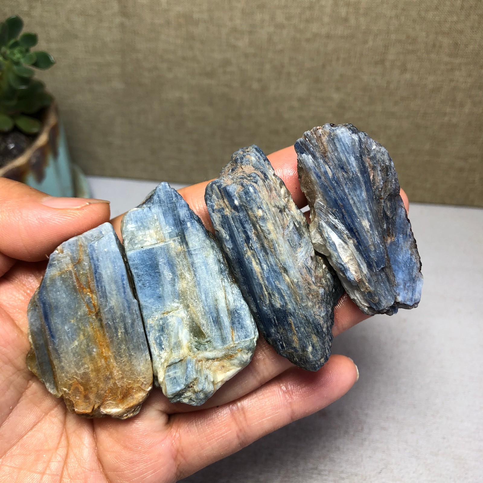 4pcs Natural Kyanite Crystal gemstone rough original Mineral Specimen 158g A5414