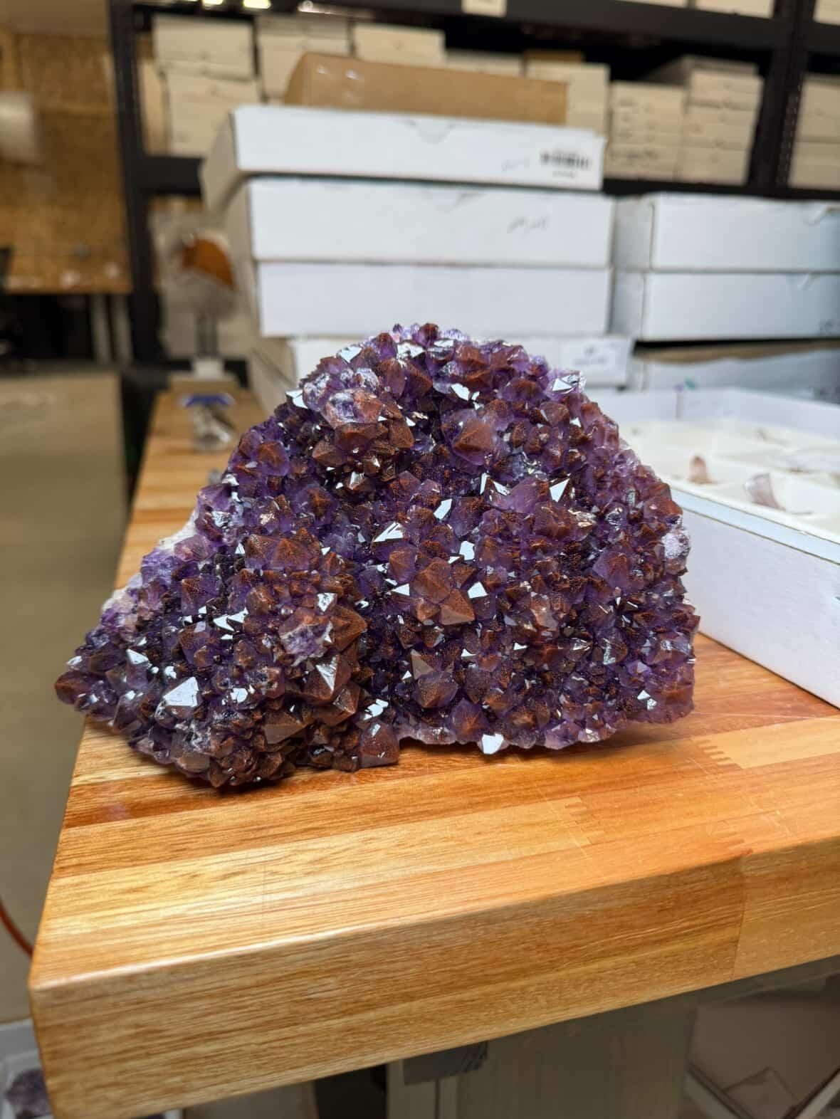 Amethyst with Hematite, Moonlight Mine, Thunder Bay District, Ontario, Canada
